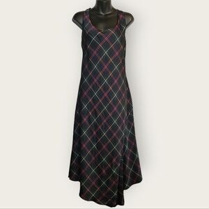 Ralph Lauren Satin Charmeuse Plaid Dress